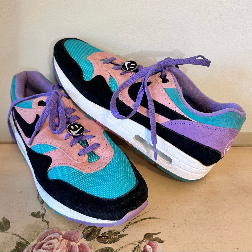 Nike AIR Max 1 Have Nike Day Teal Space Purple Coral Black Sneakers